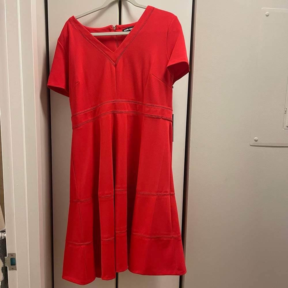 NWT Red Karl Lagerfeld A-Line Dress